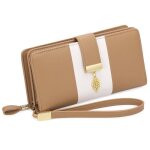 Portefeuille femme cuir mobigarlan - porte - chquiers - 11 cartes - kaki