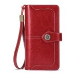 Portefeuille femme cuir v�ritable slim monnaie femmes - mobigarlan - rouge - fermeture eclaire - anti ...