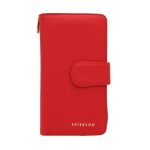 Portefeuille femme peterson dhptn008saf69369 - rouge - cuir - souple
