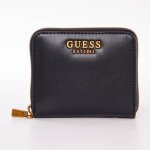 Portefeuille guess femme mini laurel noir simili cuir
