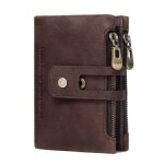 Portefeuille homme en cuir v�ritable vintage porte - monnaie pour cartes de cr�dit anti piratage - caf� ...