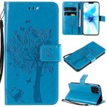 Portefeuille housse iphone 12 mini �tui de protection avec support rabat antichoc pu cuir - bleu