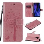 Portefeuille housse xiaomi redmi 9 �tui de protection avec support rabat antichoc pu cuir - pink