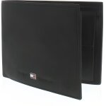 Portefeuille - tommy hilfiger - johnson - cuir gras - noir - 3 volets - 10 emplacements cartes