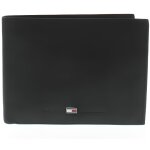 Portefeuille - tommy hilfiger - johnson - cuir gras - noir - 13 x 9. 5 cm