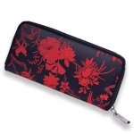 Portefeuille - td - 20cm x 9. 5cm - tissu de soie - 3 compartiments - rouge