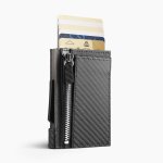 Portefeuille - gon design - cascade zipper - carbone - aluminium - cuir italien