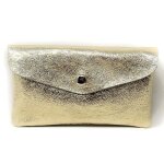 Portefeuille pochette - oh my bag - compo - cuir iris� - or pale - 16x9. 5cm