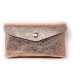 Portefeuille pochette compo or rose - oh my bag - femme - cuir irisé - souple - rabat Portefeuille pochette compo or rose - oh my bag - femme - cuir irisé - souple - rabat