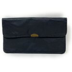 Portefeuille pochette impro noir - oh my bag - femme - cuir lisse - rabat