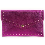 Portefeuille pochette - oh my bag - tina - cuir iris� - femme - fuchsia iris�