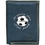 Portefeuille porte carte porte monnaie noir je peux pas jai foot personnalise avec prenom
