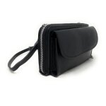 Portefeuille porte - monnaie en cuir city noir - oh my bag - femme - souple - zipp�e