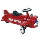 Porteur b�b� avion en m�tal - goki - rouge - troteur premier pas pour b�b� de 1 an