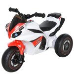 Porteur enfants moto - homcom - moto de course effets musicaux et led coffre rangement jouet - pp - rouge ...