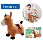 Porteur - lexibook - cheval sauteur gonflable en peluche - design 2 - en - 1 - housse amovible - pour ...