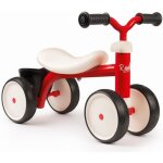 Porteur mtal rookie - rouge - smoby - pour enfant ds 12 mois - 4 roues silencieuses et poigne de transport ...