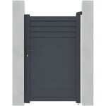 Portillon battant aluminium persienn� l103 x h166 cm anthracite - viazo