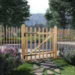 Portillon de cl�ture - vidaxl - bois de noisetier - 100x100 cm - manuel - droit