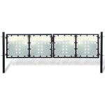 Portillon de jardin - vidaxl - double - acier galvanis� - 300 x 125 cm - ajour�