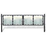 Vidaxl portillon clture de jardin noir acier 300x150 cm portail porte jardin 141691