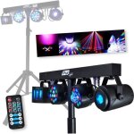 Pack portique 4 - en - 1 - pur light - euphoria - par / astro / beam / derby - t�l�commande - dmx 8 canaux ...