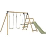Portique balan�oire - 3 agr�s avec toboggan - sherwood ajonc - tp toys