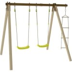 Portique bois et mtal - 190m - 2 balanoires et 1 chelle - piki trigano