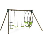 Portique bois nelio - avec 2 balan�oires 1 vis - � - vis et 1 nacelle.