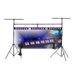 Portique dj acier 3m robuste + 3 barres led uv fluo pa sono light dj mix bar club pub disco soiree mariage ...