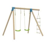 Portique - tp toys - amandier - 2 balanoires - chelle corde - h. 190 cm