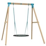 Portique tp toys amarante bois carre balancoire nid / kit dancrage h. 243 cm