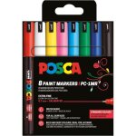 Posca pc - 1mr - pochette 8 marqueurs couleurs basiques pointe extra - fine 07 mm