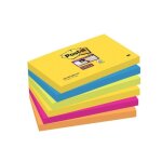 Bloc - notes - post - it - couleurs rio - 76 x 127 mm - lot de 6 - super sticky