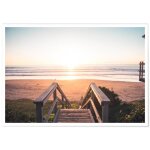 Poster panorama promenade sur la plage 100x70 cm - imprime sur poster avec passepartout - tableau nature ...
