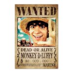 Poster - wanted luffy - one piece netflix - 61 x 915 cm - papier brillant - d�coration murale