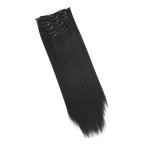 Postiche droit extension de cheveux lisses de 60cm - mothinessto - 6 pièces - 16 clips - noir Postiche droit extension de cheveux lisses de 60cm - mothinessto - 6 pièces - 16 clips - noir