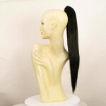Postiche queue de cheval extension femme natte longue lisse 65 cm ch�tain fonc� brun ref 7 en 2