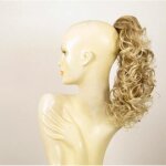 Postiche queue de cheval femme boucl� 40cm blond m�ch� blond tr�s clair 3 / 15t613