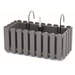 Pot de fleurs avec crochet suspension balcon 38cm gris boardee fencycase