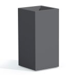 Pot de fleur - cube - gris - 40x40 cm - hauteur 80 cm - r�sine �cologique