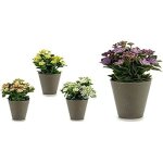 Pot de fleurs - ibergarden - plastique - gris - 13 x 21 x 13 cm