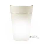 Pot de fleurs lumineux - teraplast - stem led - blanc - 38cm - 14lt