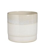 Pot de fleurs olof - h20 x �22 cm - terre cuite - cr�me - mica decorations