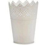 Pot de fleurs en plastique - ibergarden - blanc - rond - diam�tre 25 cm - perc�