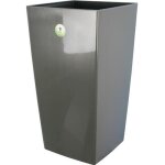 Pot de fleurs - riviera - nuance carr� - 28 x 28 x h 52 cm - 31l - gris paillet�