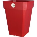Pot de fleurs - riviera - soleilla carr - 39x39x36 cm - rouge - plastique 100% recyclable