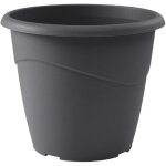 Pot de fleurs rond non perc� - eda - marina - 23 l - � 40 x h 337 cm - gris anthracite