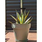 Pot de fleurs rond - riviera - soleilla - plastique - d49 x h45 cm - vert argile