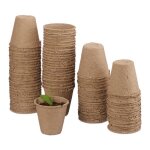 Pot jardinage en set lot de 800 biod�gradable pour plantes godet semis cellulose rond 8 cm beige